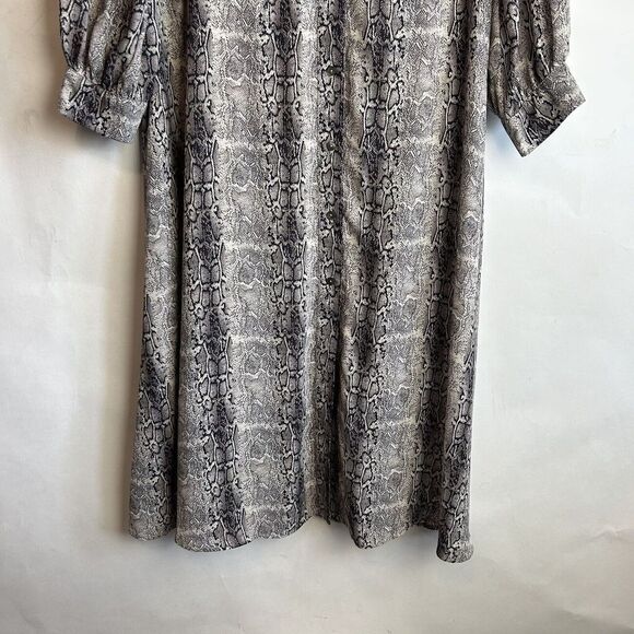 JOSEPH RIBKOFF size 14 Beige Black Snakeskin Button midi Dress Long Sleeve $349 - Picture 6 of 8